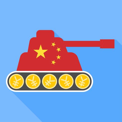 Bandeira da China pintada no vetor do tanque