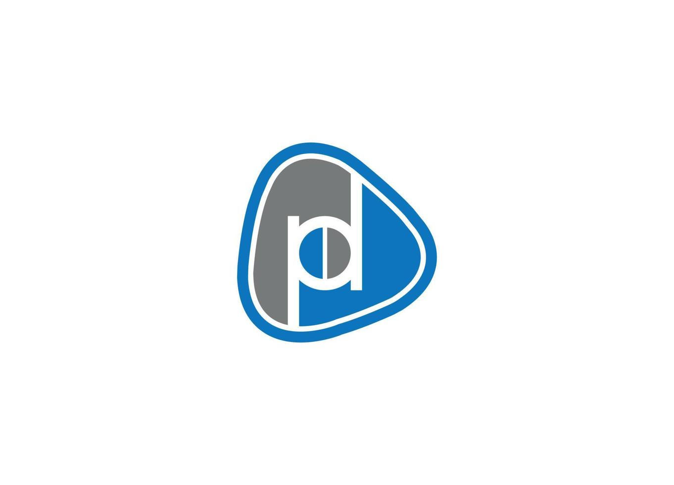 modelo de ícone de vetor moderno criativo de design de logotipo de carta pd