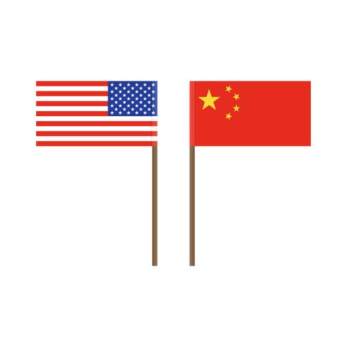 Bandeira da China e a bandeira dos Estados Unidos vetor