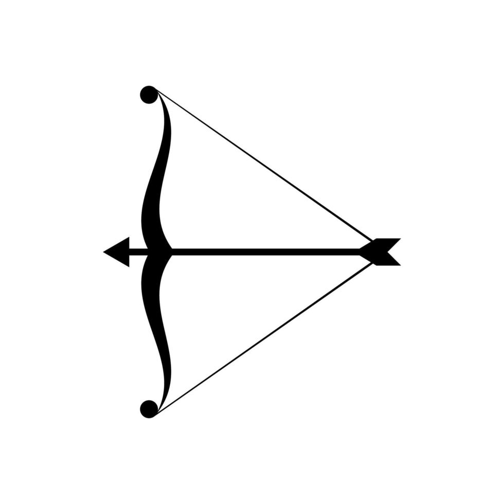 vetor de ícone de tiro com arco. modelo de arco e flecha. ícone de cupido