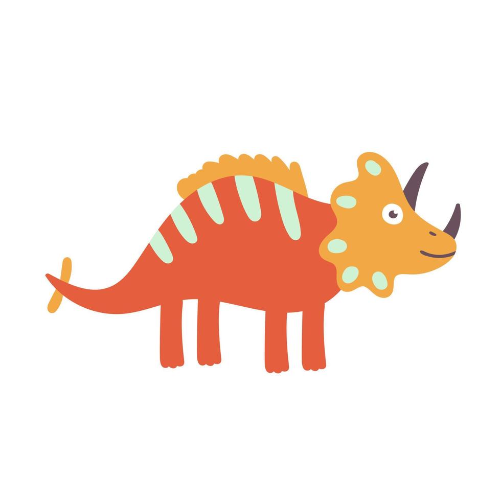 lindo dinossauro triceratops. personagem de vetor de dinossauro