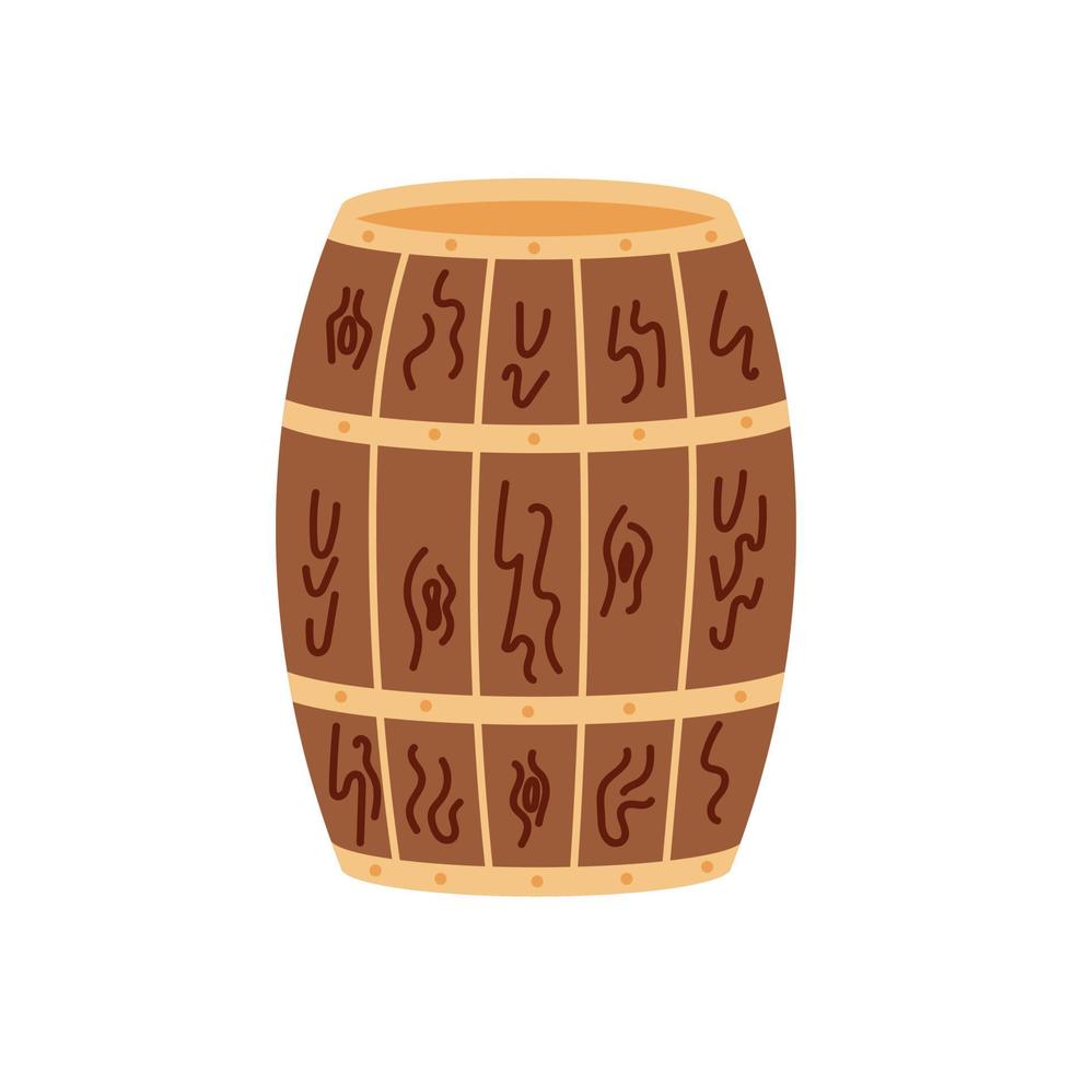 desenho de mão de barril de madeira vetor