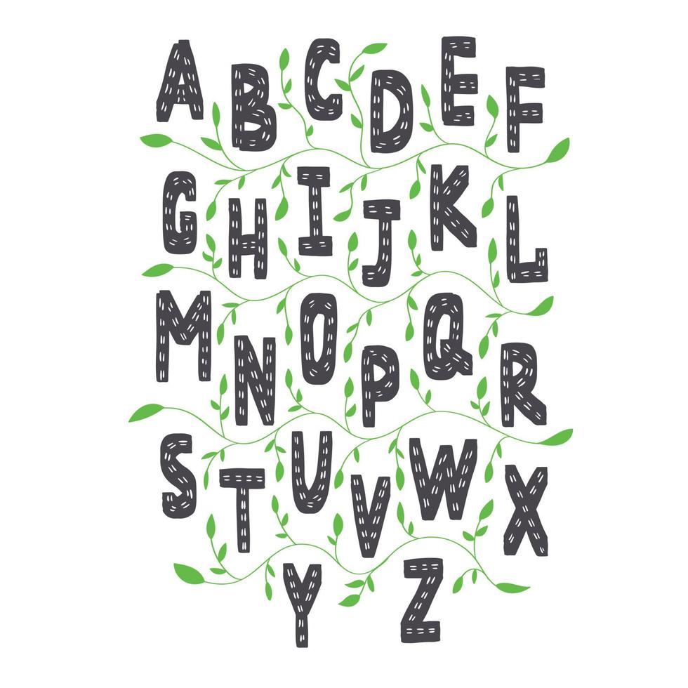 alfabeto inglês em estilo escandinavo vetor