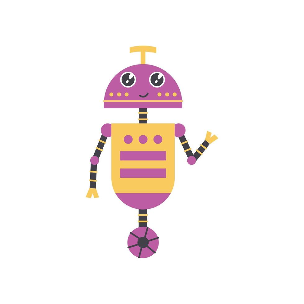 personagem de robô fofo roxo vetor