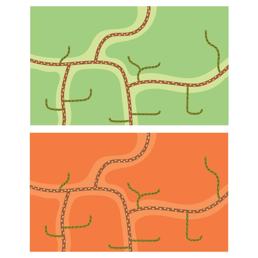 conjunto de esquema de mapa horizontal verão outono vetor