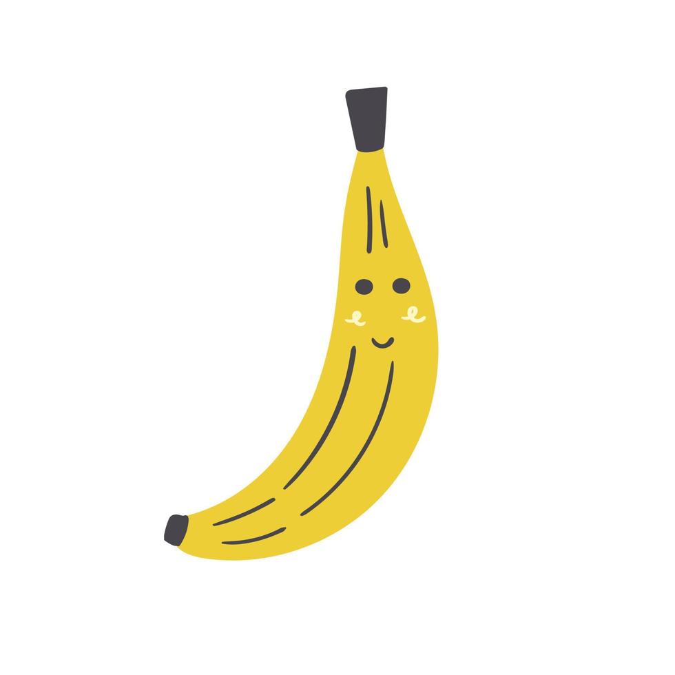 banana amarela fofa vetor