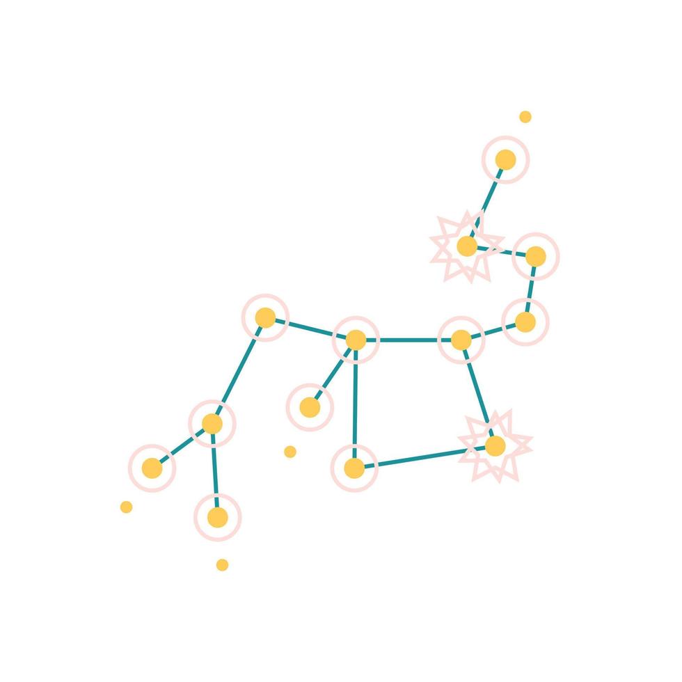 doodle da constelação de sagitário vetor