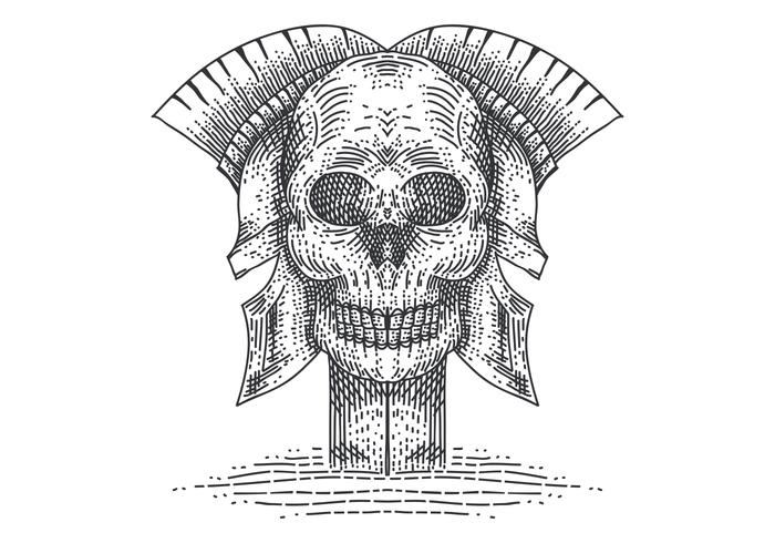 ilustração em vetor espartano crânio