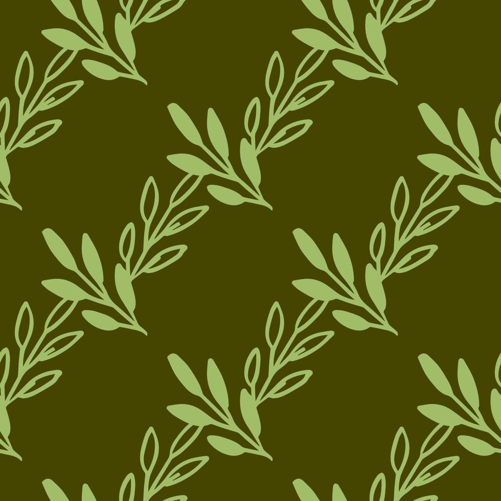 padrão sem emenda de vetor deixa a cor marrom verde, textura de decoração floral botânica. fundo de papel de parede
