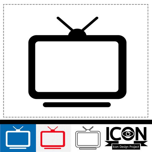 sinal de símbolo de ícone de tv vetor
