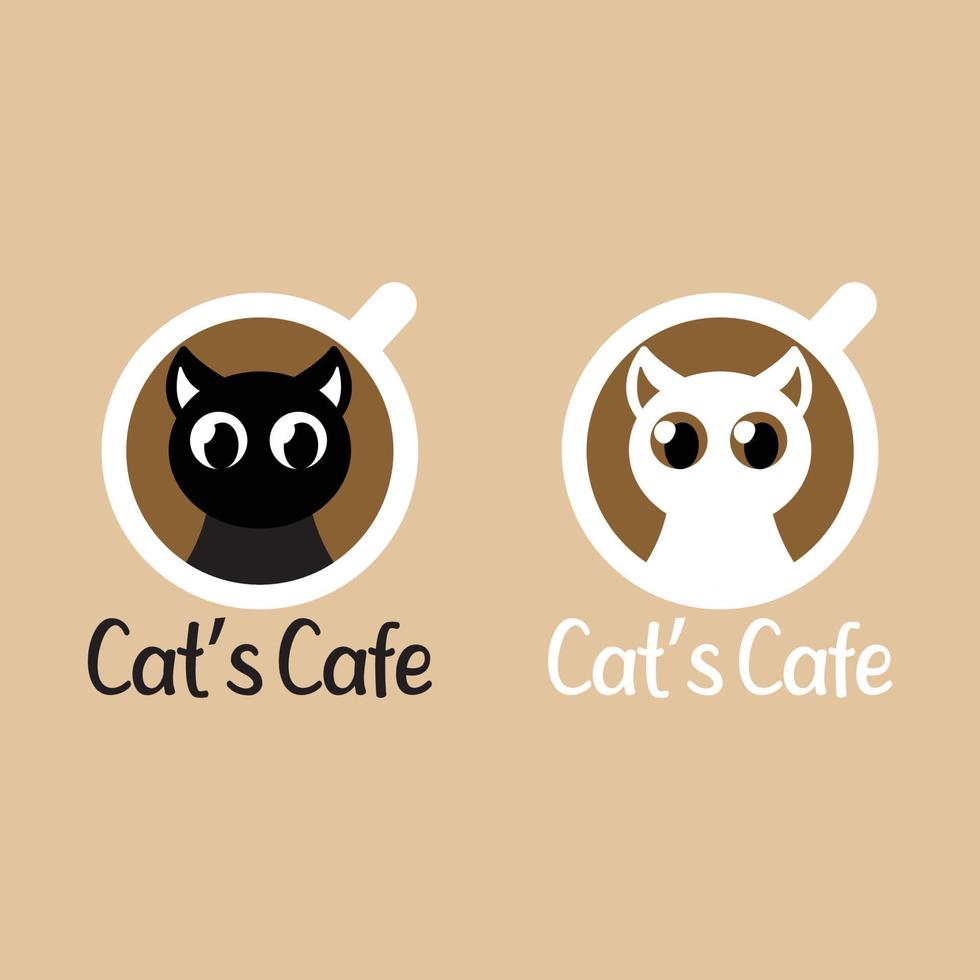 arquivo vetorial de ilustração de logotipo de café de gato vetor