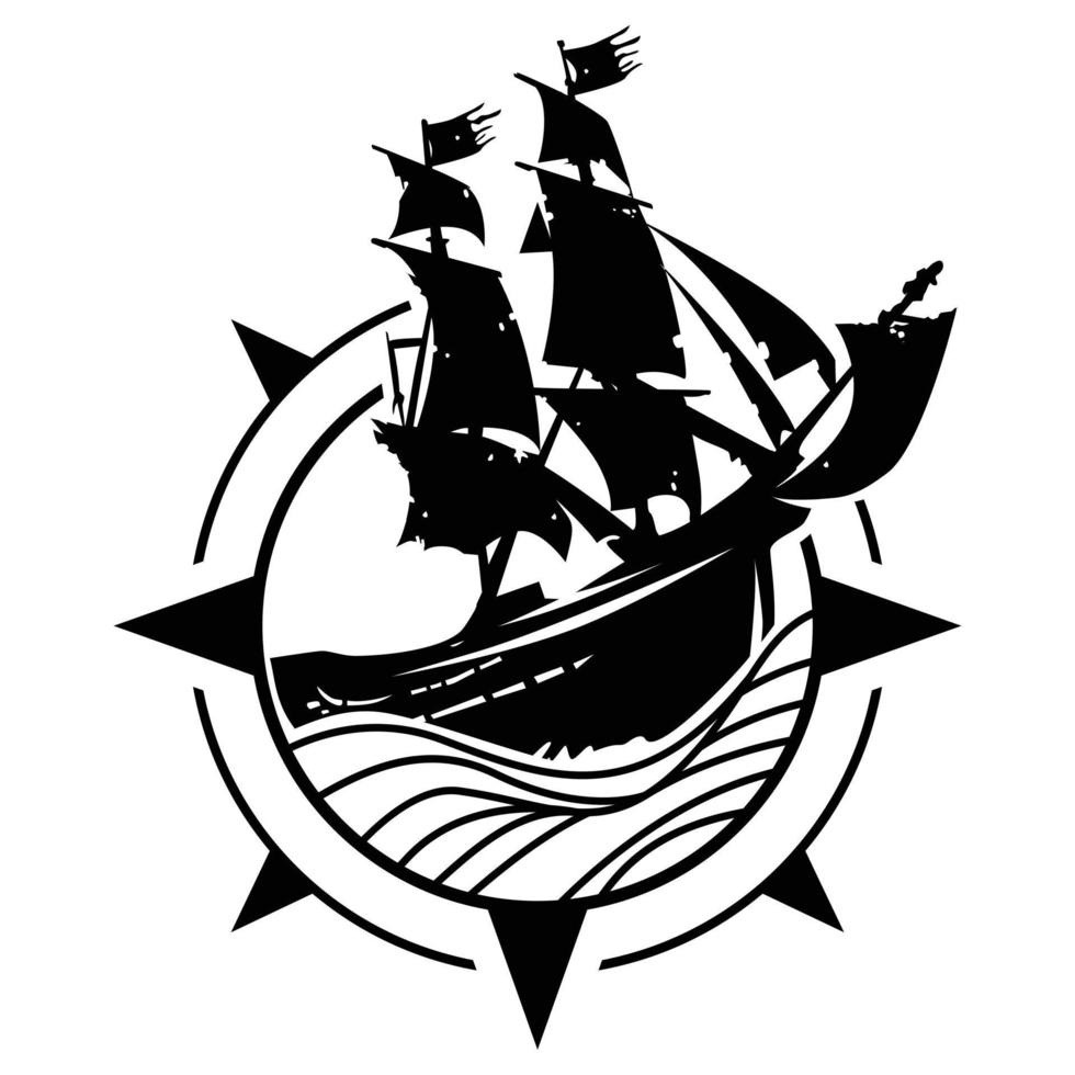 ilustração vetorial de ícone de navio pirata vetor