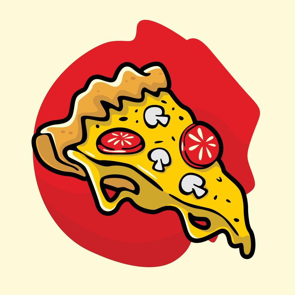 ilustração de comida de vetor de pizza deliciosa