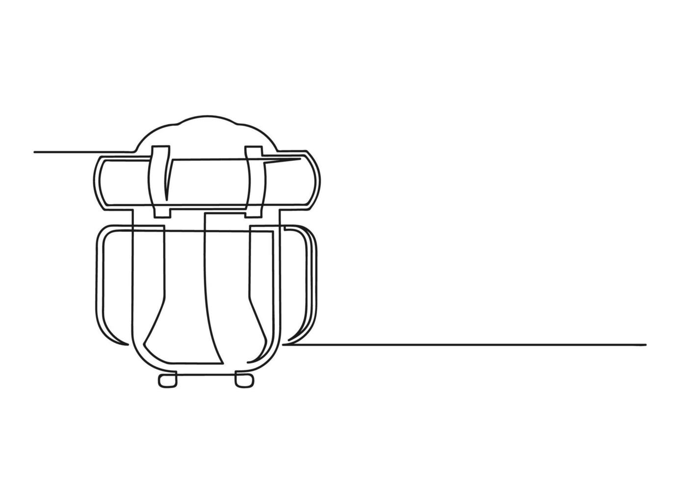 desenho de uma linha contínua de uma mochila vetor
