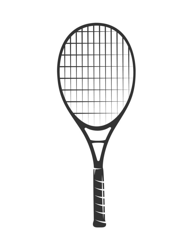 raquete de tênis isolada no fundo branco vetor