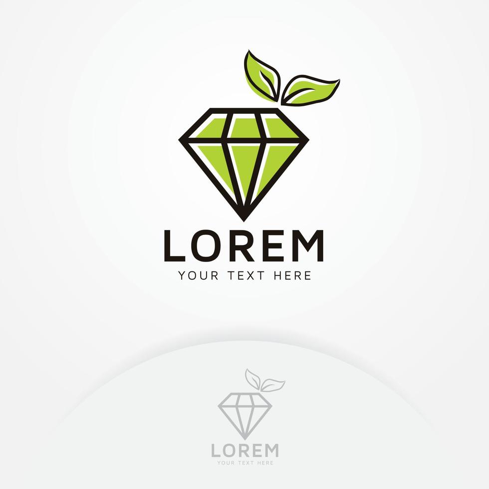 design de logotipo de diamante verde vetor