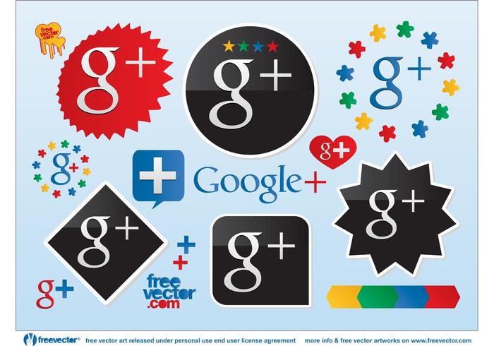 Logotipos de vetor do google plus