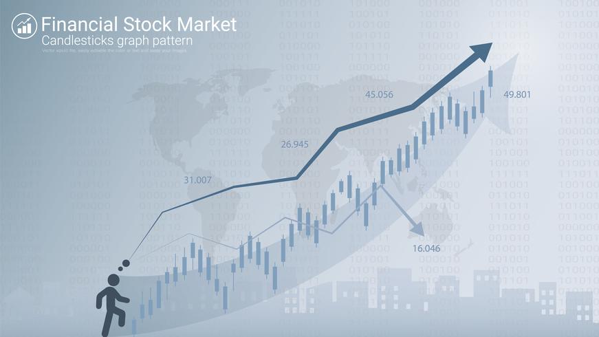 Padrões de velas é um estilo de gráfico financeiro. vetor