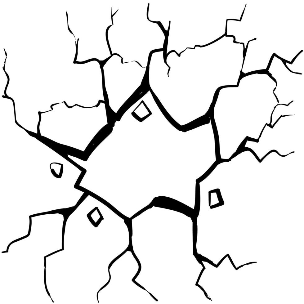 ilustração vetorial de vidro rachado desenhado à mão vetor
