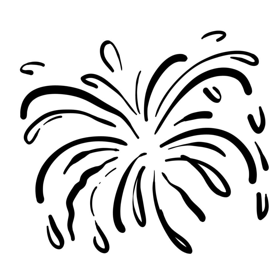 doodle explosão de fogos de artifício no estilo doodle vetor