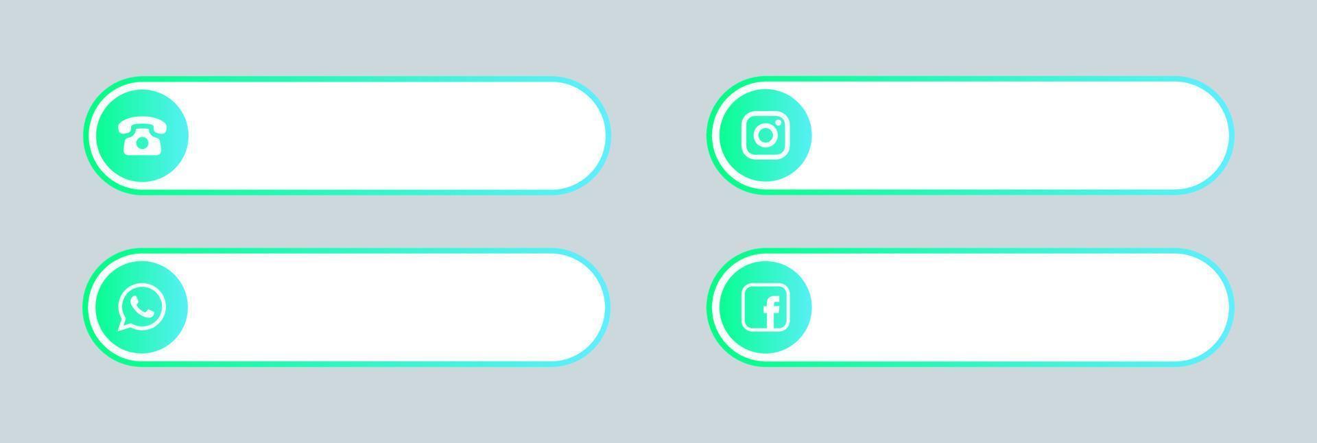 mídias sociais populares e entre em contato com o terceiro conjunto de ícones inferior. vetor