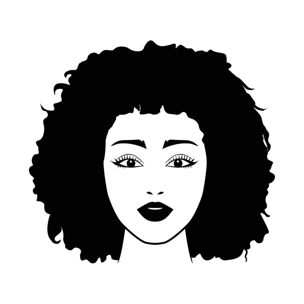 logotipo de beleza de cabelo afro encaracolado vetor