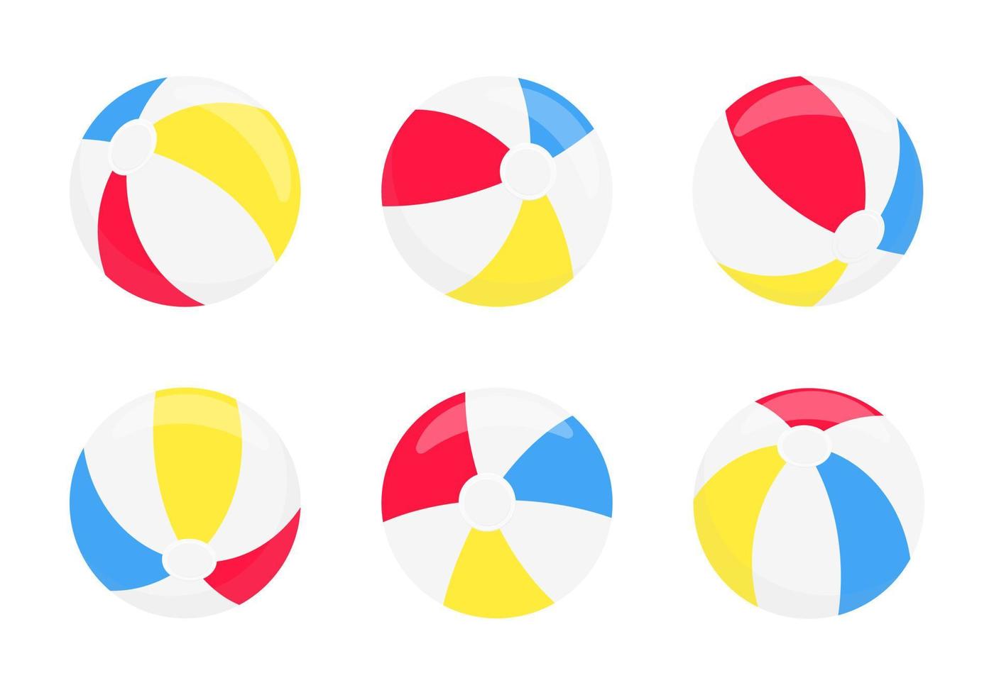 ilustração em vetor de design de estilo plano de bolas de praiasinais de ícone do conjunto