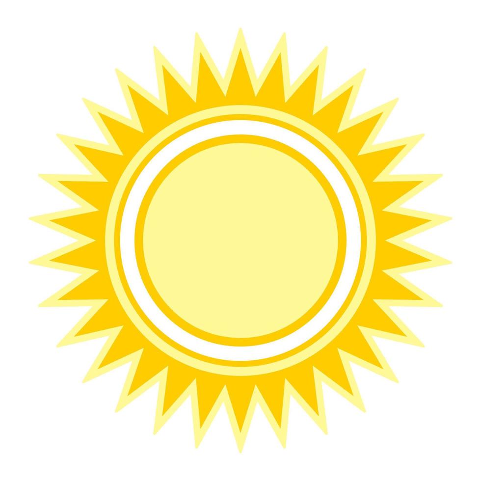 fundo branco isolado dos desenhos animados de sol amarelo vetor