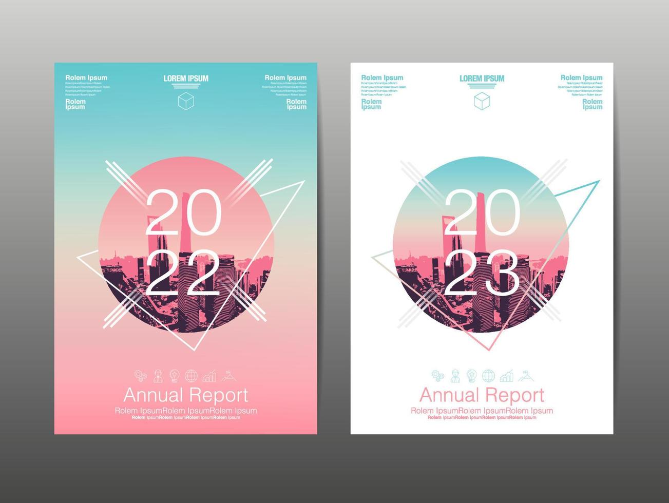 relatório anual 2022,2023, design de layout de modelo, design plano geométrico vetor
