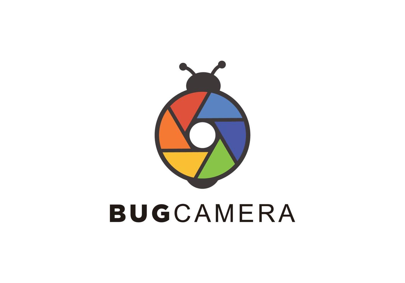 design de modelo de logotipo criativo de foto de bug vetor