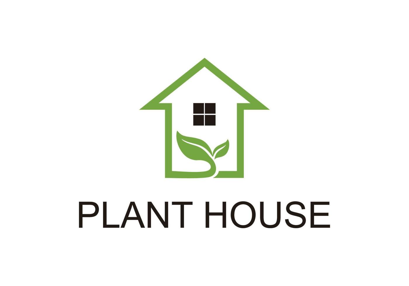 símbolo do logotipo da casa de plantas vetor