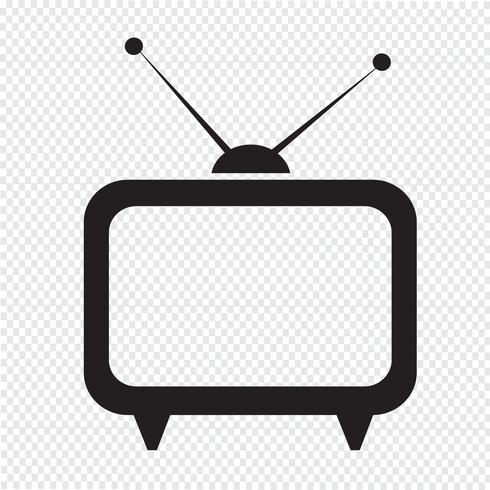 Sinal de símbolo de ícone de TV vetor