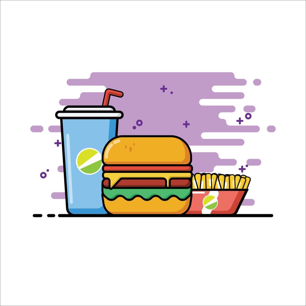 ilustrações de desenhos animados de junk food vetor