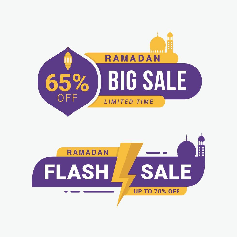 promoção de oferta especial de etiqueta de etiqueta de grande venda do ramadã vetor