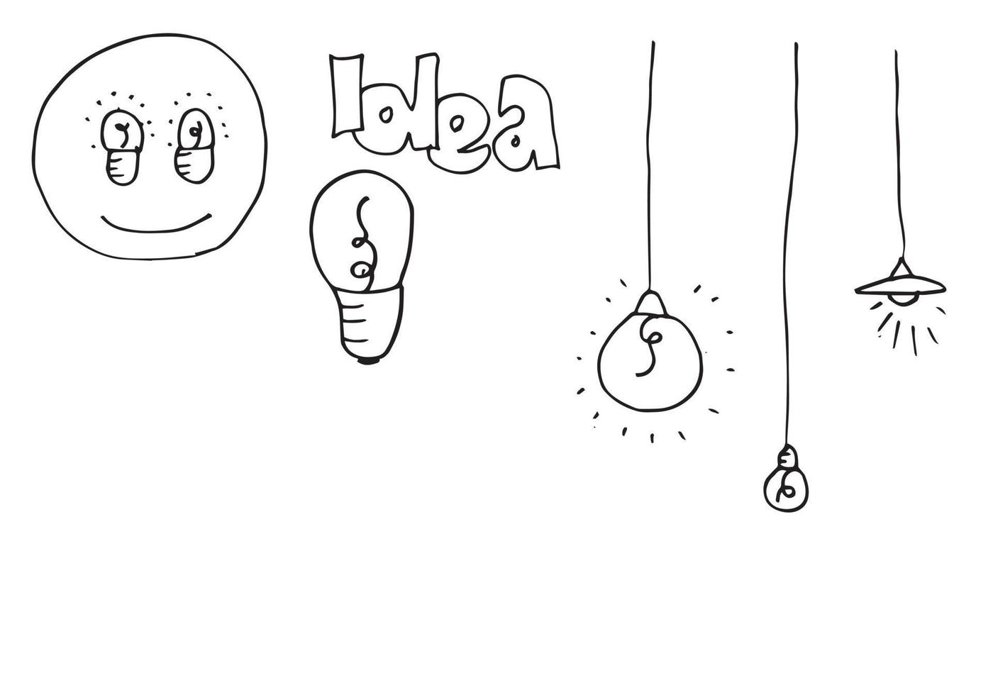 conjunto de ícones de doodles de ideias de lâmpada. ilustração vetorial. vetor