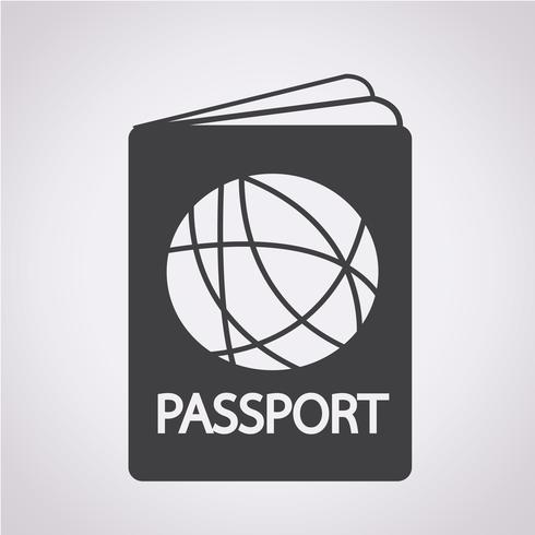 Sinal de símbolo de ícone de passaporte vetor