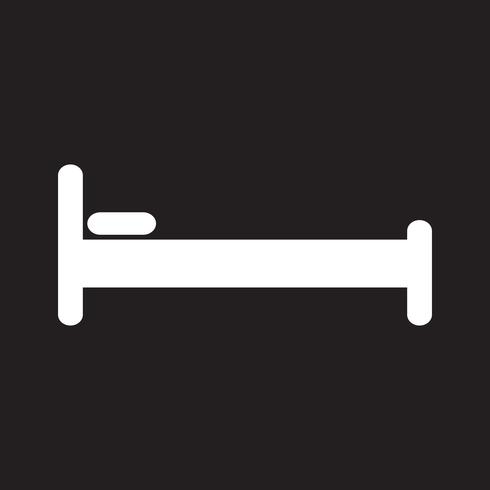 Sinal de símbolo de ícone de cama vetor
