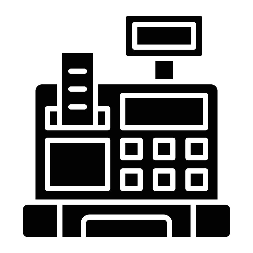 ícone de glifo de máquina de caixa vetor