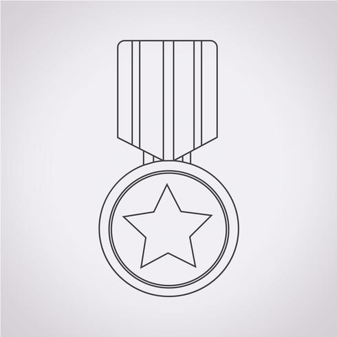 símbolo de ícone de medalha de símbolo vetor