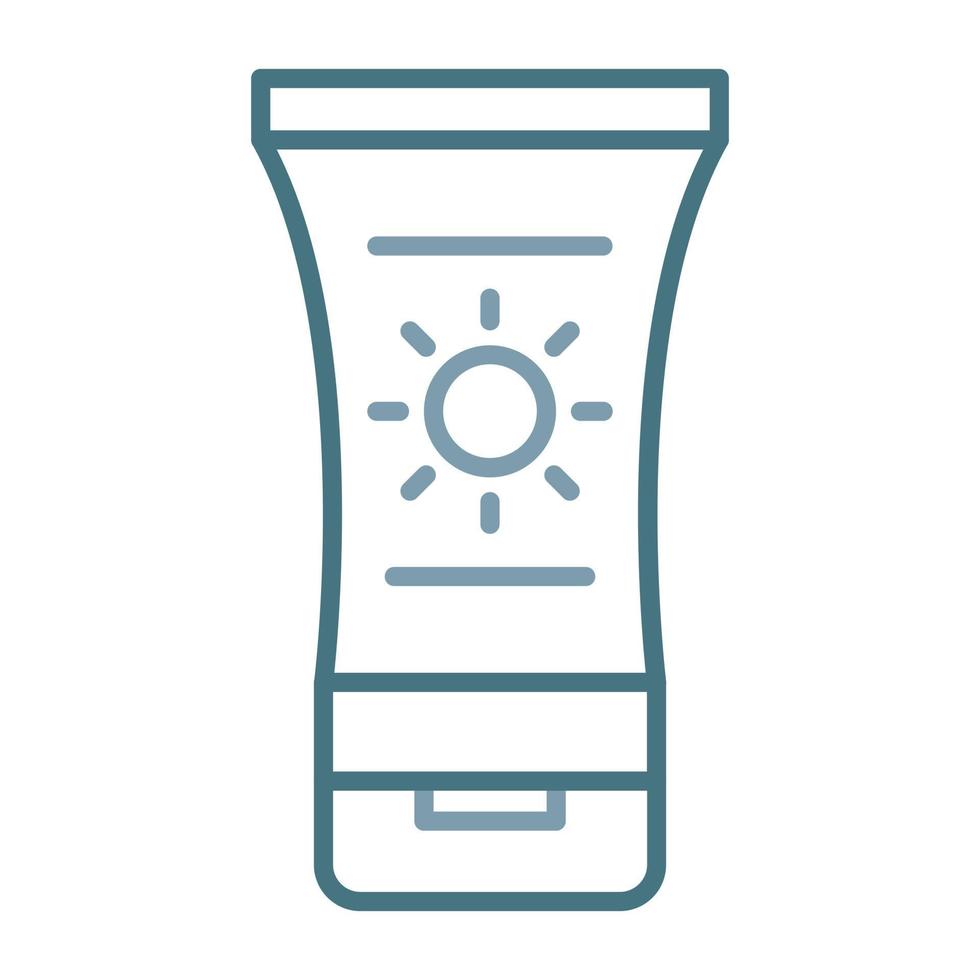 ícone de duas cores de linha de protetor solar vetor
