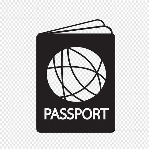 Sinal de símbolo de ícone de passaporte vetor