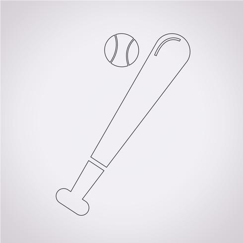 Sinal de símbolo de ícone de beisebol vetor