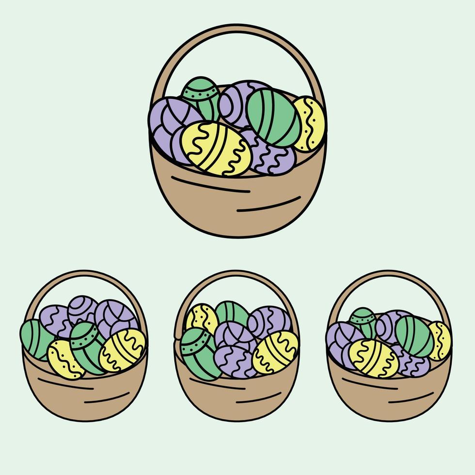 quebra-cabeça para crianças com ovos de páscoa, encontre os mesmos. ilustração vetorial para crianças. vetor