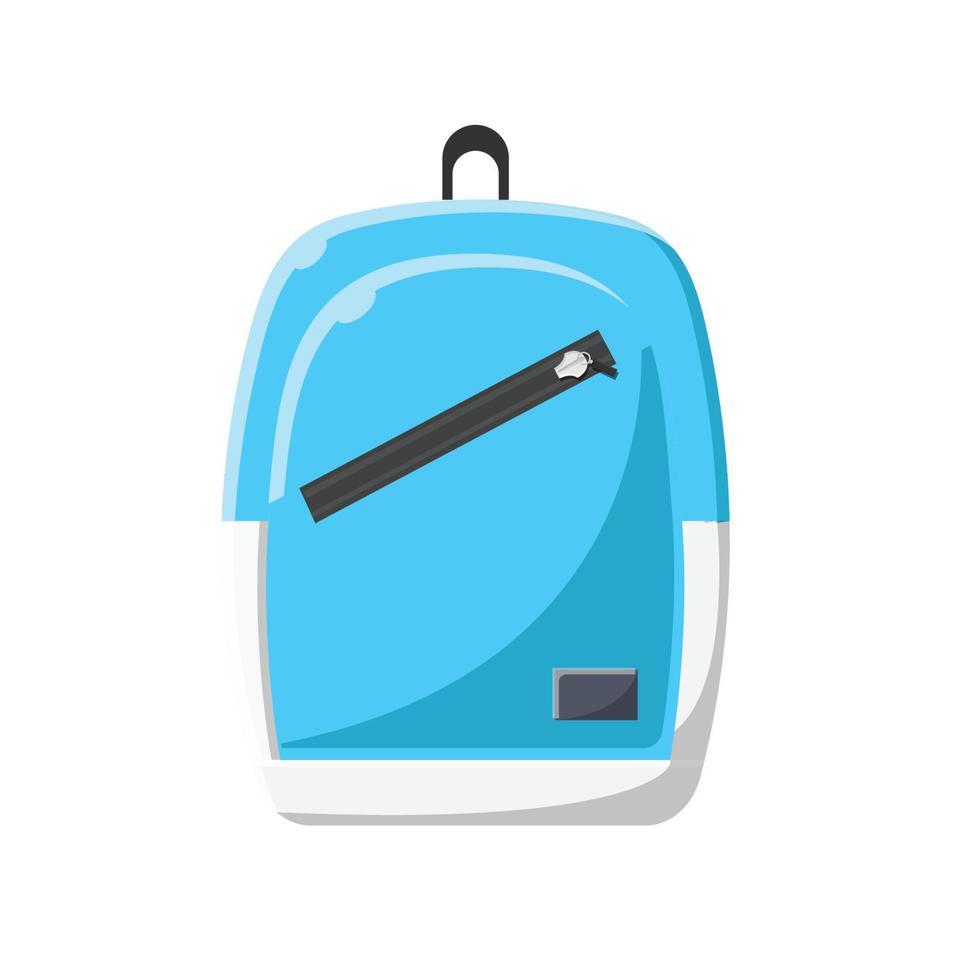 ilustração plana de mochila azul. elemento de design de ícone limpo em fundo branco isolado vetor