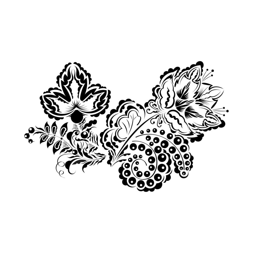 linda silhueta preta de flores de lótus. a linha preta desenhada em um fundo branco. ilustração vetorial vetor