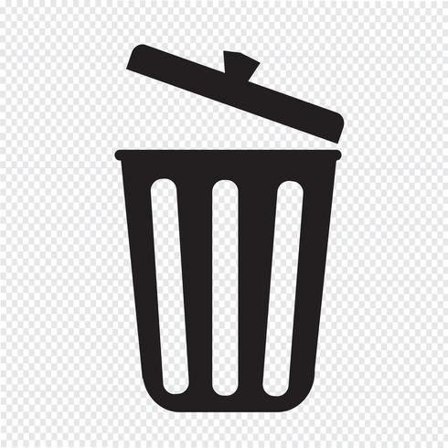 sinal de símbolo de ícone de lixo vetor