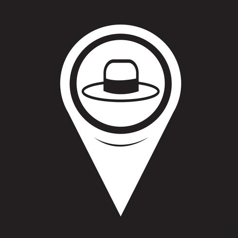Mapear o ícone do chapéu de ponteiro vetor