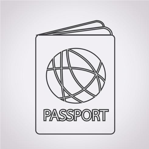 Sinal de símbolo de ícone de passaporte vetor