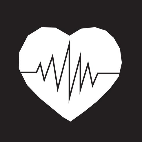 sinal de símbolo de ícone de batimento cardíaco vetor