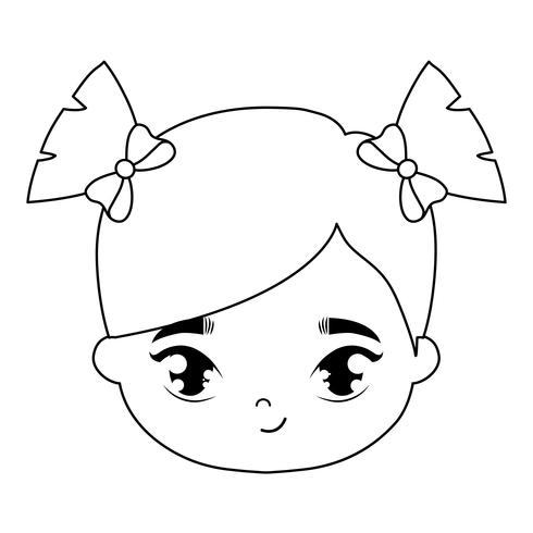 cabeça do personagem de avatar menina bonitinha vetor
